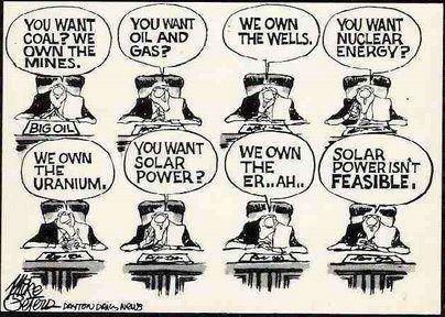 Solar is not feasible (because corporations don't own the sun)