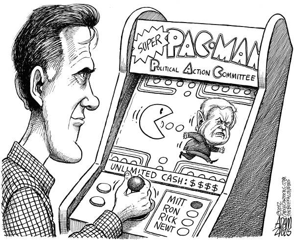 Romney playing PACman with Gingrich